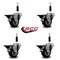 Service Caster 3'' Maroon Poly Swivel 3/4'' Expanding Stem Caster Set with Brake, 4PK SCC-EX20S314-PPUB-MRN-PLB-34-4 - alternate 4